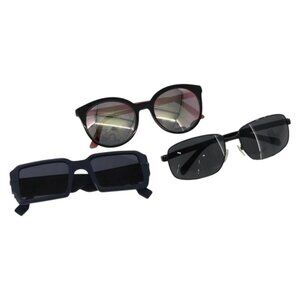 PRADA Fendi Sunglasses plastic 3 Set Pink Black Navy Auth 142082